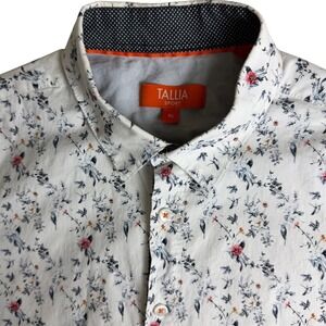 Tallia Sport Button Down Shirt Mens XL White Hummingbird Floral Short Sleeve